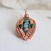 Freshwater Pearl, Blister Pearl and Malachite Copper Wire Wrapped Gemstone Pendant