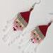 Handmade Christmas Santa Face Fringe Earrings