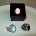 Victorian Rose Cameo Adjustable Ring with Filigree Band