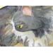 Softly painted watercolor of a cat is printed on the face of this 5 card set of note cards.  Comes with plain white envelopes.   
