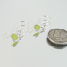 Tiny Chartreuse Fine Silver Earrings