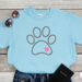 image of dog paw applique embroidery design