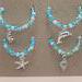 Sea blues charms with sea creatures- pack of 4
