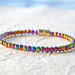 Magnetic bracelet handcrafted with iridescent rainbow hematite magnetic beads. Bracelet is secured with a strong and easy-to-use magnetic clasp.