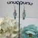 Handmade Aqua Oval and Light Turquoise Wire Wrap Earrings