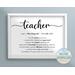 Personalized Teacher Gift Teacher Definition Digital Download Printable Teacher Thank You Gift Teacher Appreciation Week Custom Teacher Gift, end of school year thank you gift.