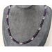 Purple Amethyst & Clear Quartz Rock Crystal Necklace (22.5" long), Solid Sterling Silver 925, Natural Gemstone Single Strand, Matinee Length