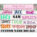 personalized name decals