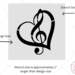 image of music heart reusable stencil