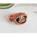 Copper Wire Wrapped Fire Agate Gemstone Ring