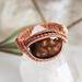 Copper Wire Wrapped Fire Agate Gemstone Ring