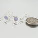 Tiny Lavender Enamel Fine Silver Dangle Earrings