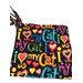 Pot holder with I heart my cat in bright colors