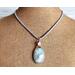 Plume Agate and Welo Opal, 14k Rose Gold-Filled Wire Wrapped Pendant on Bust