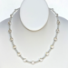 Genuine Topaz & Quartz Necklace 18in, Round Gem Rock Crystal Clear Quartz Beads, Solid Sterling Silver 925, Natural Gemstone Strand