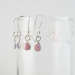 Tiny Pink Enamel Fine Silver Dangle Earrings