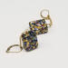 Murano glass chunky rectangle earrings in the art nouveau multi-color style of a Klimt painting