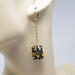 Murano glass chunky rectangle earrings in the art nouveau multi-color style of a Klimt painting