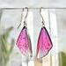Dark Pink Fairy Wing Earrings
