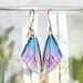 Dark Blue and Purple Fairy Wing Earrings