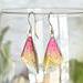 Yellow and Pink Fairy Wing Earrings