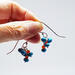 Blue Turquoise and Orange Carnelian Cluster Earrings