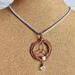 Triqueta Copper Wire Wrapped Gemstone Pendant on Bust