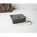 Tiny Hinge Lid Solid Copper Trinket Box with Black Onyx gemstone