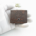 Tiny Hinge Lid Solid Copper Trinket Box with Black Onyx gemstone