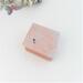 Handmade tiny copper trinket box with purple and green vine-rose pattern on lid and pink tourmaline gemstone cabochon