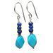 turquoise and lapis lazuli earrings