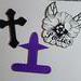 Cross, flower, and hand cross safety keychain designs