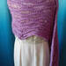 Dropped Stitch Scarf wool blend, mulberry color, knitted women's scarf approximately 90"x18" across back view