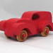 Wooden Toy Truck Fat Fendered Panel Wagon Handmade And  Painted With Bright Red Acrylic Paint With Wheels Hand Finished With Nonmarring Amber Shellac From My Fat Fendered Collection