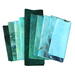 Blue and green small stash bundle for quilitng and crafting, hand dyed quilting cotton