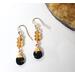 Citrine and Onyx Teardrop Gold Filled Earrings