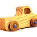 Handcrafted Wood Toy Pickup Truck finished With Amber Shellac With Metallic Sapphire Blue Trim From My Play Pal Collection