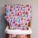 Eddie Bauer wooden highchair replacement pad, nautical wood chair cushion, sailboats on pink