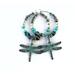 Dragonfly wine glass charms, Dragonfly earrings, Blue patina dragonflies with beaded hoops