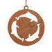 Handmade Rustic Christmas Tree Ornament Circle of Dolphins Made From Reclaimed Wood Sanded and Finished With Clear Shellac