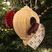 Handmade Wood Birdhouse Ornament Collectable Christmas Tree Ornament shapeed like a Christmas tree. Made from select-grade hardwoods, hand-sanded, and finished with a custom blend of oils and waxes using traditional woodworking tools.