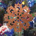 Snowflake Style Large Christmas Tree Ornament Handmade From Reclaimed Wood And Finished With Clear Shellac