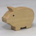 Handmade Wood Toy Pig Cutout 1-3/4 Inches Long  Unfinished, Unpainted, and Ready To Paint, Freestanding, from My Itty Bitty Animal Collection