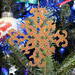 Wood Snowflake Style Christmas Tree Ornament Handmade From Reclaimed Wood And Finished With Clear Shellac