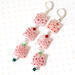 Christmas millefiori dangle earrings, with crystal accents.