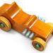 Handmade wood toy car Hot Rod 1927 T-Bucket and hand finished with amber shellac with grey and metallic emerald green.