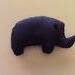 hand sewn pocket sized blue stuffed elephant
