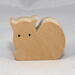 Handmade wooden toy cat cutout unfinished, unpainted, paintable, and ready to paint, freestanding from my Itty Bitty Animal Collection.