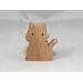 Handmade wood toy kitten cutout made from unfinished wood. It is sanded and ready to paint. It is a freestanding and excellent pretend toy that can also be used for crafts.