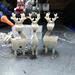 Reindeer Herd Set of Three Christmas Decoration Handmade Unfinished